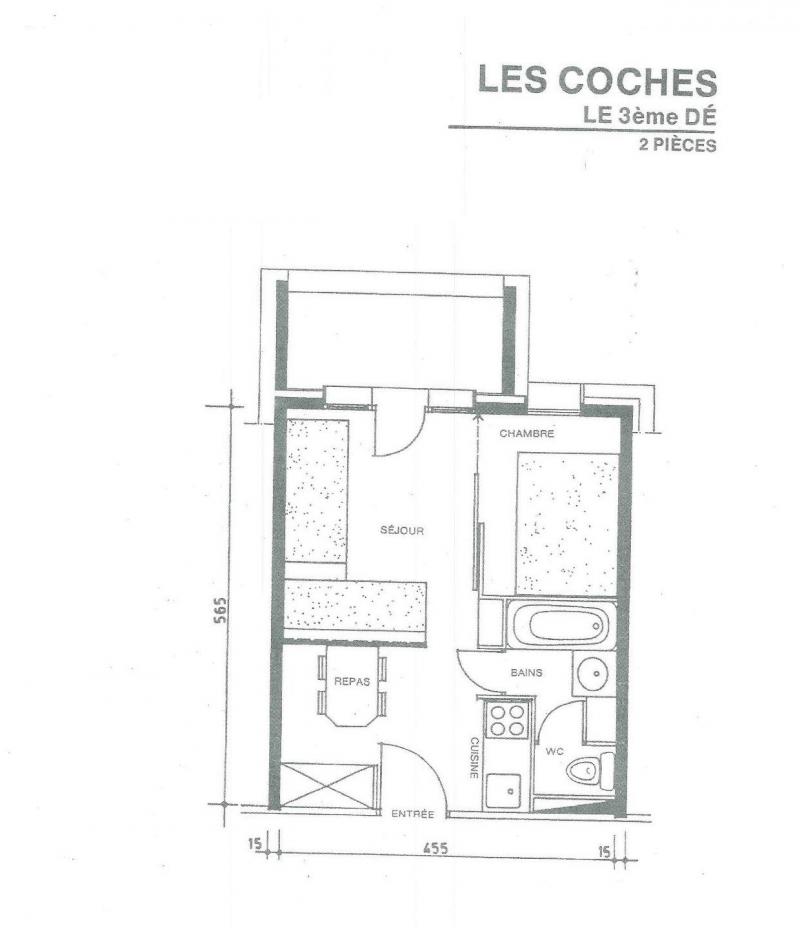 Location au ski Appartement 2 pièces 4 personnes (008) - Résidence le Dé 3 - Montchavin La Plagne - Plan