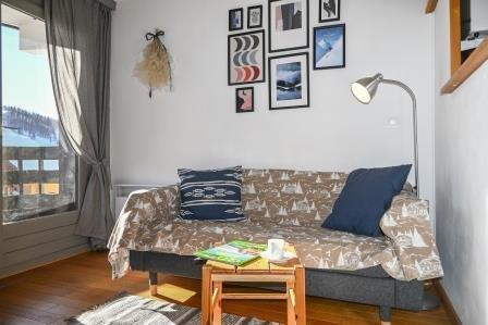 Ski verhuur Studio bergnis 4 personen (A210) - Résidence la Chamoisière - Montgenèvre - Woonkamer