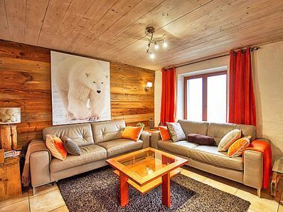 Rent in ski resort Chalet Grand Massif - Morillon - Living room