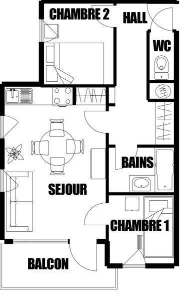 Skiverleih 3-Zimmer-Appartment für 4 Personen (08) - Résidence les Hauts des Esserts - Morillon - Plan