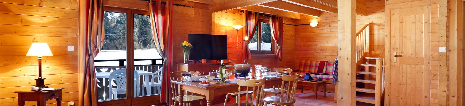 Rent in ski resort Les Chalets du Bois de Champelle - Morillon - Dining area