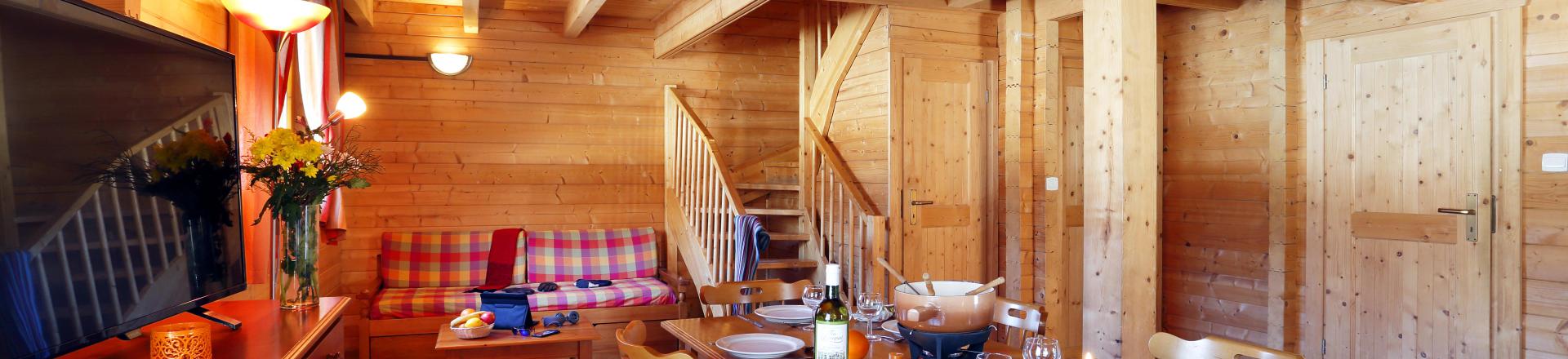Rent in ski resort Les Chalets du Bois de Champelle - Morillon - Dining area