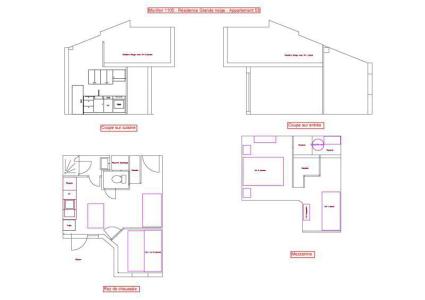 Rent in ski resort 2 room mezzanine apartment 6 people (53) - Résidence Grande Neige - Morillon - Plan