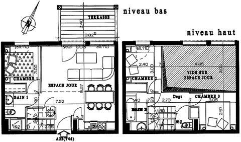 Wynajem na narty Apartament duplex 4 pokojowy 8 osób (22) - Résidence les Jardins Alpins - Morillon