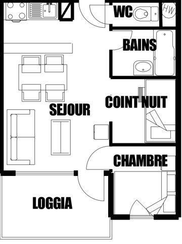 Location au ski Appartement 2 pièces cabine 4-6 personnes (14) - Résidence les Verdets - Morillon - Plan