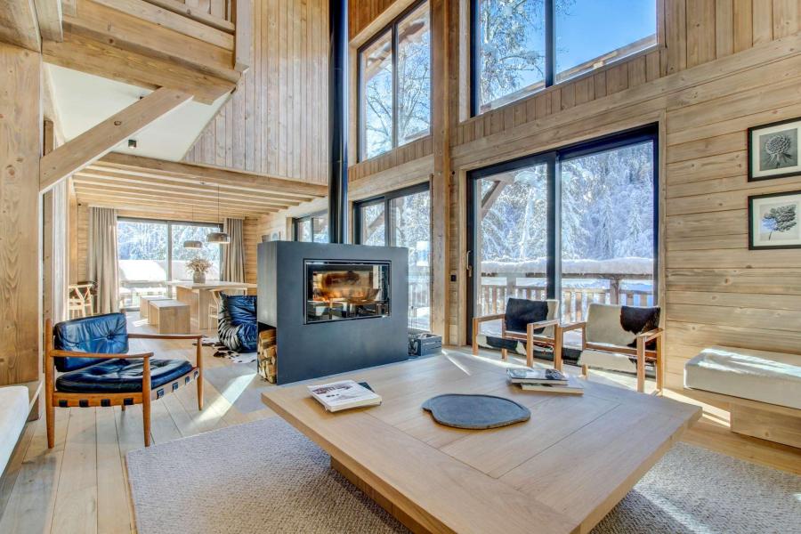 Rent in ski resort 7 room triplex chalet 16 people - Chalet Mesange Cendrée - Morzine - Living room