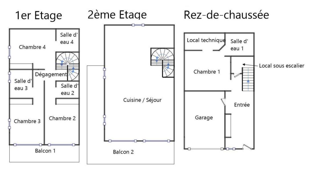 Location au ski Chalet triplex 5 pièces 9 personnes - Chalet Tilly - Morzine - Plan