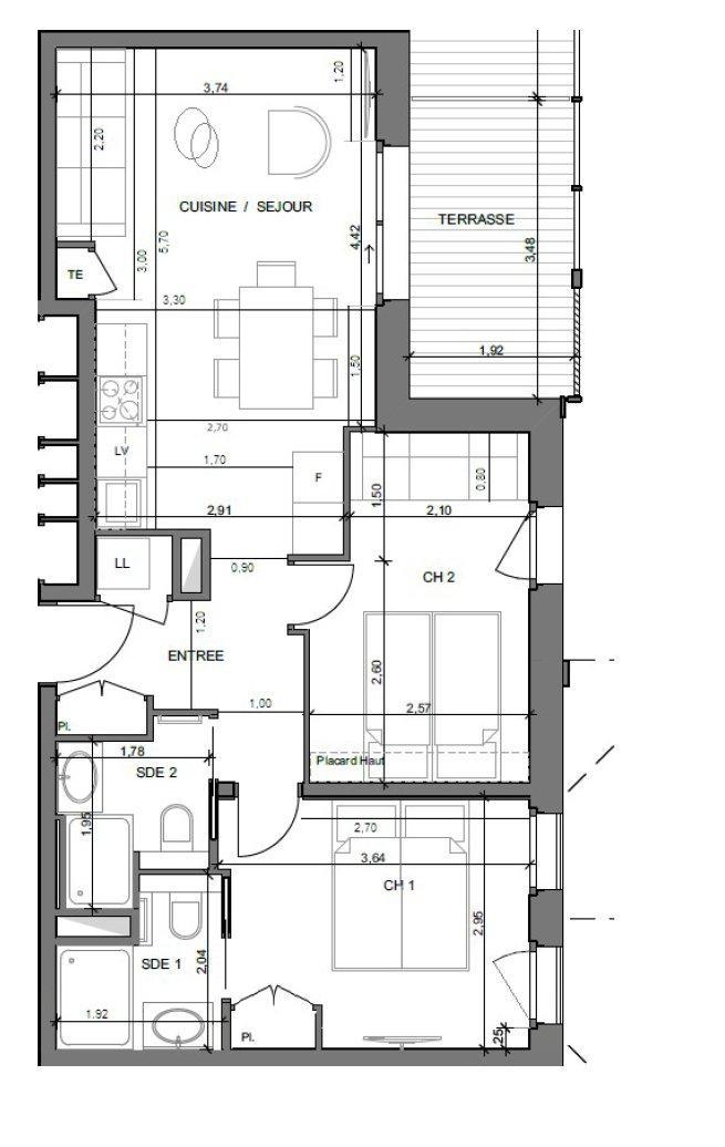 Skiverleih 3-Zimmer-Appartment für 6 Personen (B102) - Résidence Echo du Pleney - Morzine - Plan