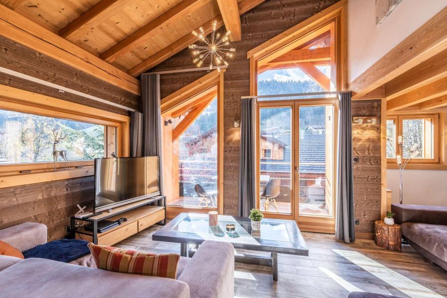 Ski verhuur Appartement 6 kamers 11 personen (ETOILE) - Résidence Hirondelle - Morzine - Woonkamer