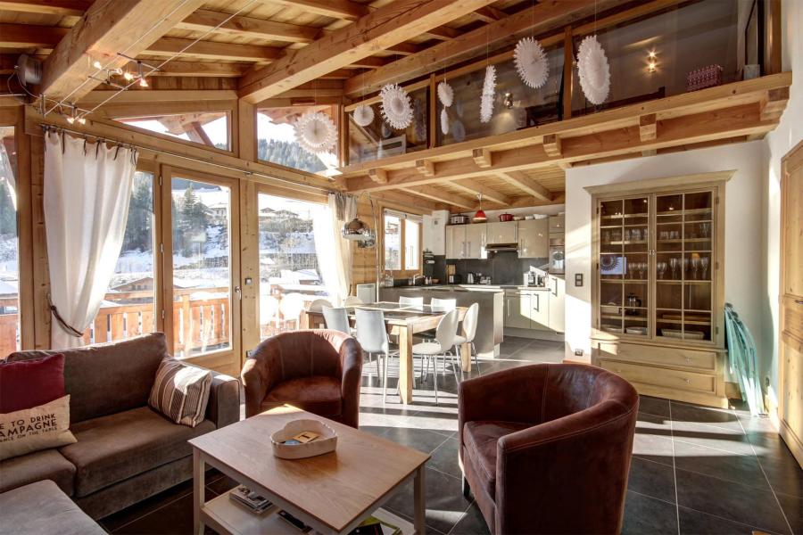 Ski verhuur Appartement 4 kamers 8 personen (4) - Résidence le Hameau des Fés - Morzine - Woonkamer