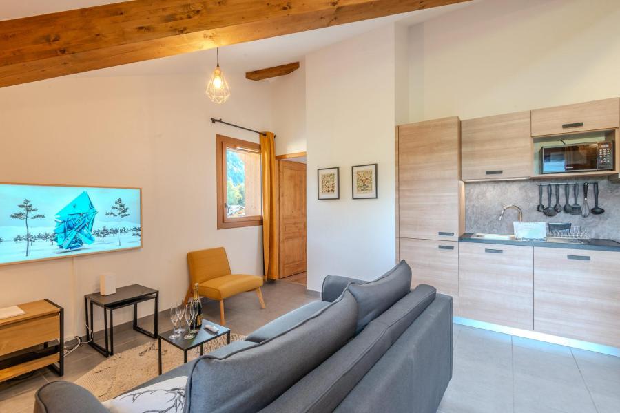 Ski verhuur Appartement 3 kamers 5 personen (A302) - Résidence les Bailicimes - Morzine - Woonkamer