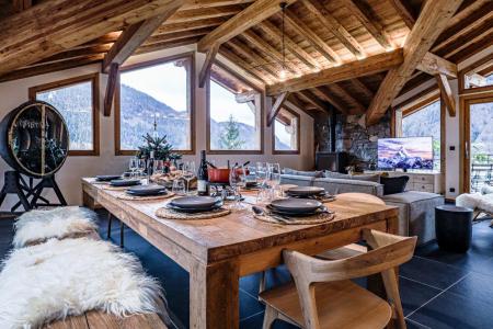Rent in ski resort 6 room triplex chalet 10 people - NANOOK - Morzine - Living room