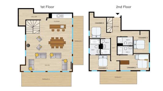 Alquiler al esquí Apartamento dúplex 5 piezas 9 personas (B203) - Résidence Echo du Pleney - Morzine - Plano