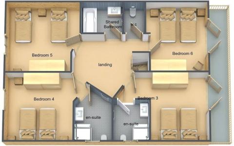 Rent in ski resort 7 room duplex apartment 12 people (2) - Résidence la Ruche - Morzine - Plan