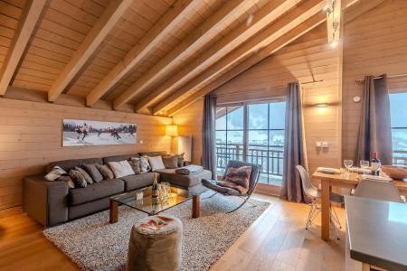Ski verhuur Appartement 3 kamers 5 personen - Résidence les Balcons des Bois Venants - Morzine - Woonkamer