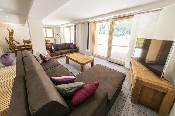 Ski verhuur Appartement duplex 4 kamers 8 personen (Vanoise) - Chalet Les Amis - Peisey-Vallandry - Woonkamer