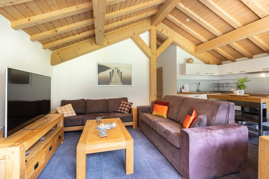 Rent in ski resort 5 room duplex chalet 10 people - Chalet Ponturin - Peisey-Vallandry - Living room