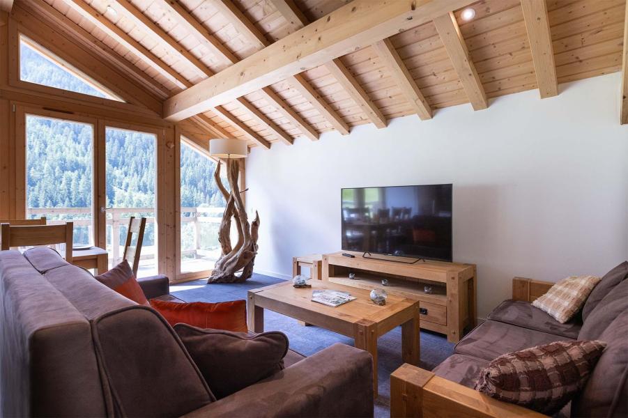 Ski verhuur Chalet duplex 5 kamers 10 personen - Chalet Ponturin - Peisey-Vallandry - Woonkamer