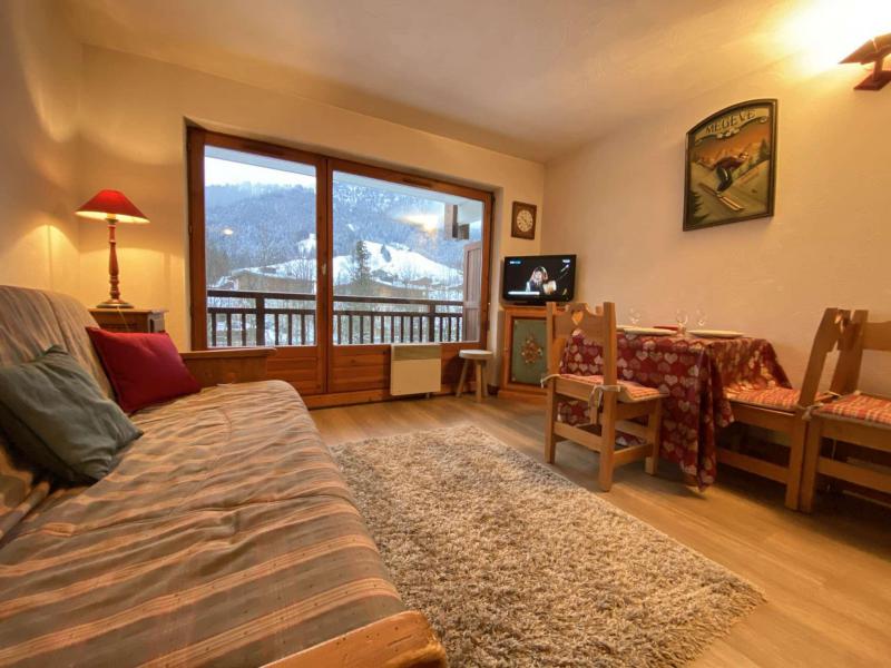 Ski verhuur Studio bergnis 4 personen (02E) - Résidence l'Orée des Pistes - Praz sur Arly - Woonkamer