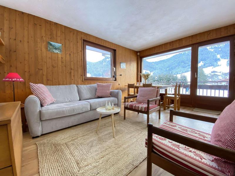 Skiverleih 2-Zimmer-Holzhütte für 5 Personen (B1J) - Résidence le Clos d'Arly - Praz sur Arly - Wohnzimmer