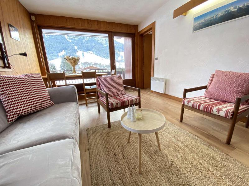 Skiverleih 2-Zimmer-Holzhütte für 5 Personen (B1J) - Résidence le Clos d'Arly - Praz sur Arly - Wohnzimmer