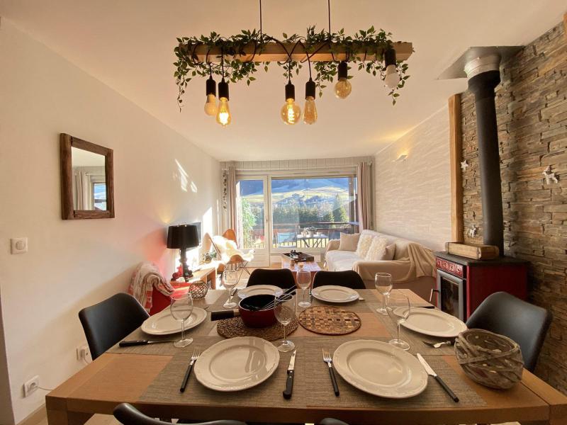 Ski verhuur Appartement 4 kamers 8 personen (A1H) - Résidence le Clos d'Arly - Praz sur Arly - Woonkamer