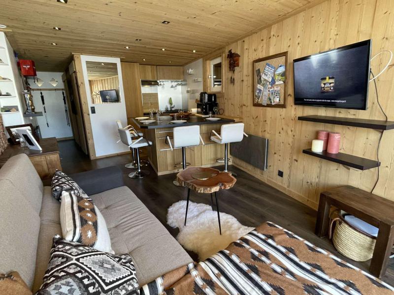 Ski verhuur Studio cabine 4 personen (D0H) - Résidence le Clos d'Arly - Praz sur Arly - Woonkamer