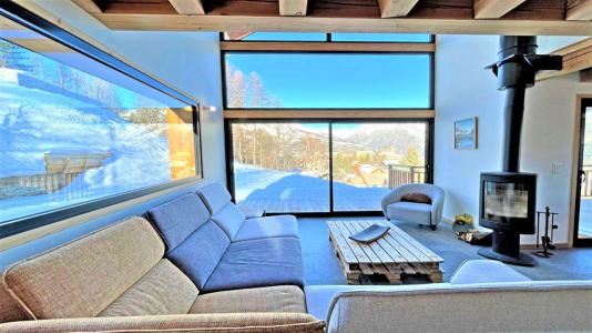 Rent in ski resort 5 room duplex chalet 12 people - Chalet Le Tou - Puy-Saint-Vincent - Living room