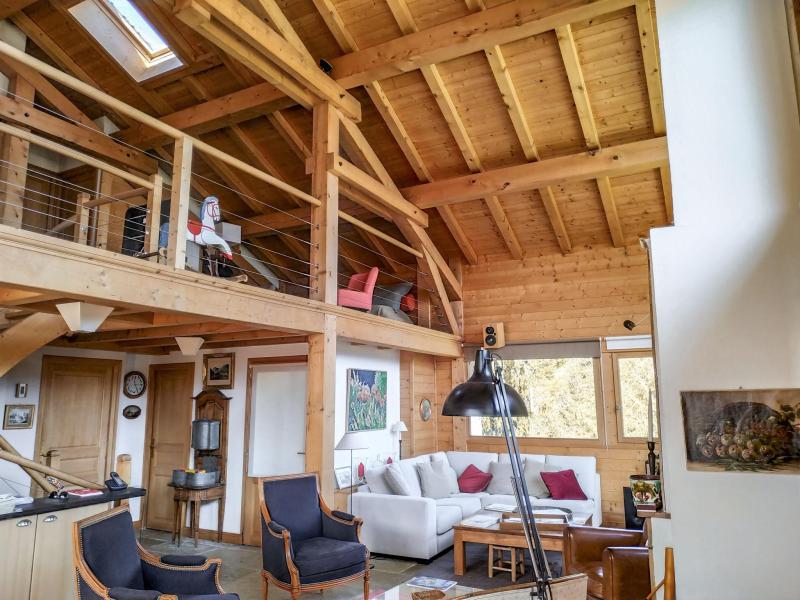 Ski verhuur Chalet 7 kamers 10 personen (1) - L'Epachat - Saint Gervais - Woonkamer