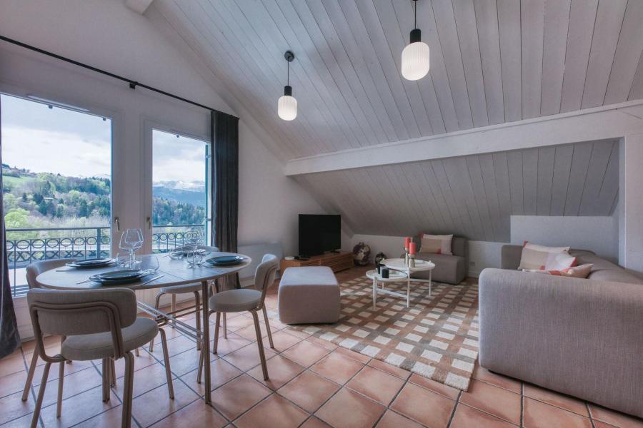 Ski verhuur Appartement duplex 4 kamers 6 personen - Résidence Mont Joie - Saint Gervais - Woonkamer