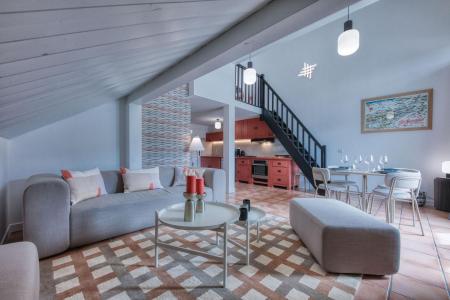 Ski verhuur Appartement duplex 4 kamers 6 personen - Résidence Mont Joie - Saint Gervais - Woonkamer