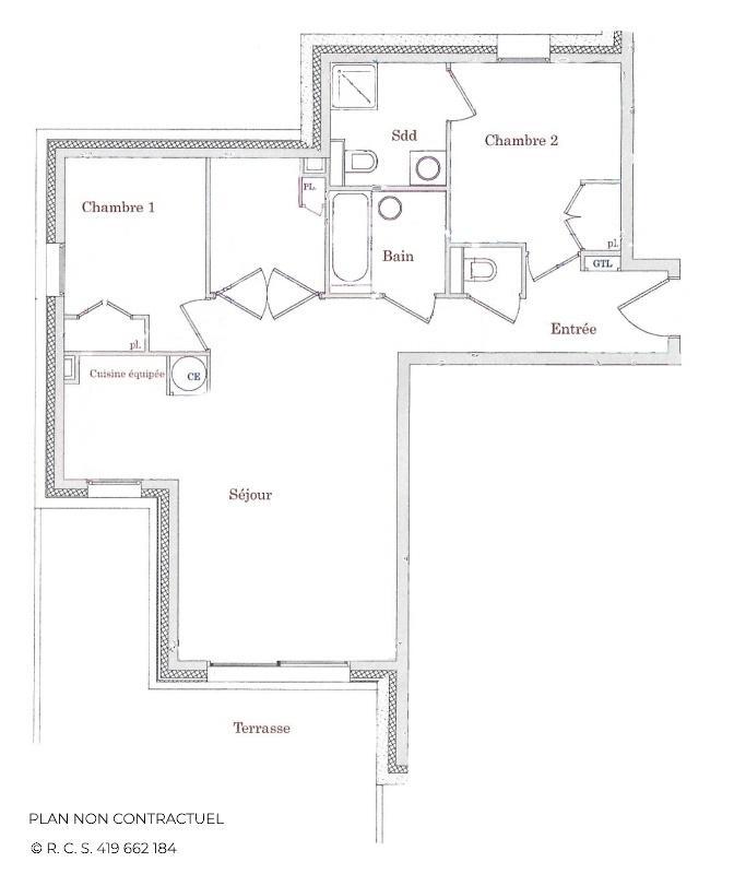 Wynajem na narty Apartament 4 pokojowy kabina 5 osób (1) - Chalet Adèle - Saint Martin de Belleville - Plan