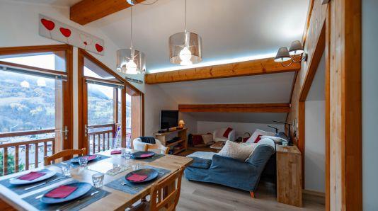 Skiverleih 3 Zimmer Maisonettewohnung für 5 Personen - Chalet Iris - Saint Martin de Belleville - Wohnzimmer