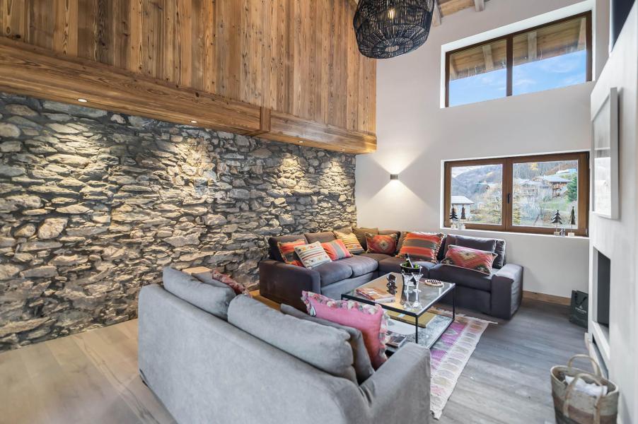 Rent in ski resort 6 room triplex chalet 10 people - Chalet la Fermette - Saint Martin de Belleville - Living room