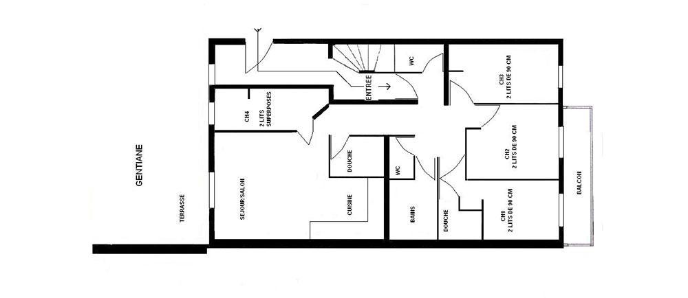 Skiverleih 5-Zimmer-Appartment für 8 Personen (Gentiane) - Chalet le Renouveau - Saint Martin de Belleville - Plan