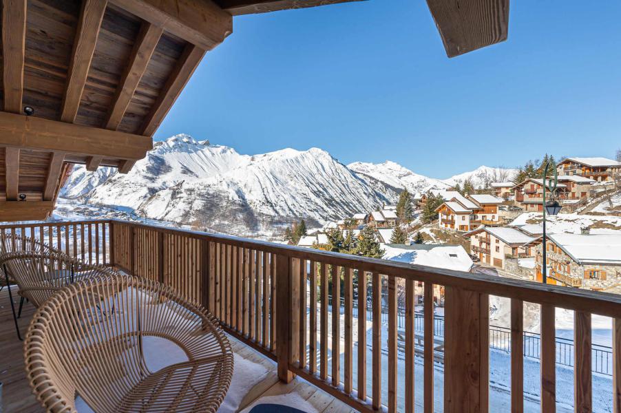 Rent in ski resort 8 room quadriplex chalet 15 people - Chalet Nanook - Saint Martin de Belleville - Winter outside