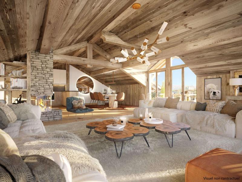 Ski verhuur Appartement triplex 5 kamers 10 personen (2) - La Bergerie des Célestins - Saint Martin de Belleville - Woonkamer