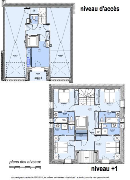 Wynajem na narty Domek górski quadriplex 8 pokojowy  dla 16 osób (Becca) - Le Hameau de Caseblanche - Saint Martin de Belleville - Plan