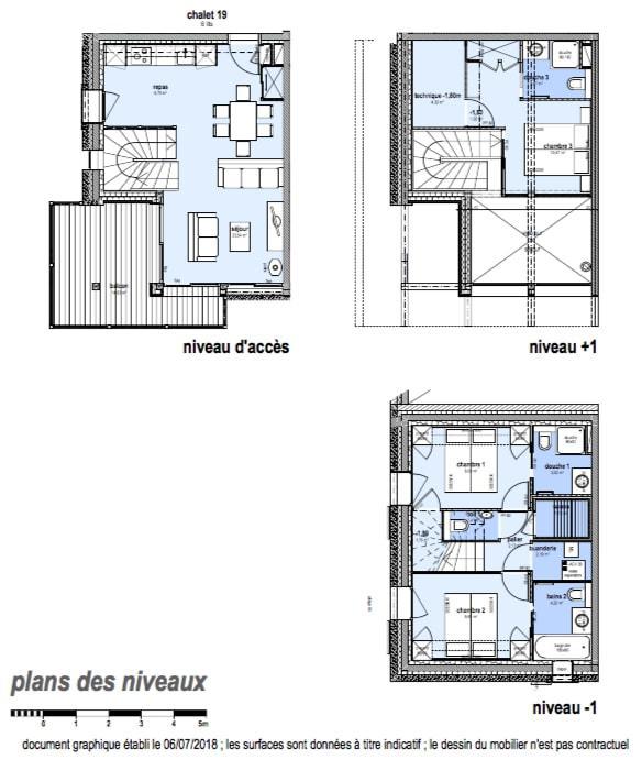 Rent in ski resort 4 room triplex chalet 6 people (Carcosa) - Le Hameau de Caseblanche - Saint Martin de Belleville - Plan