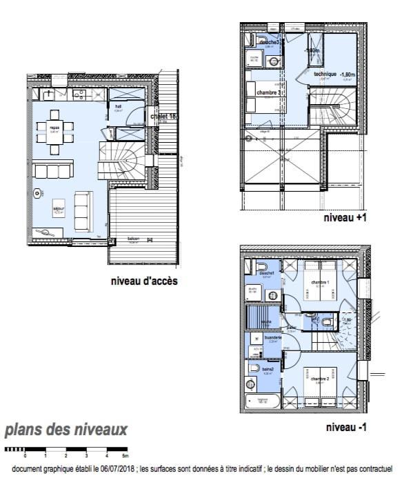 Rent in ski resort 4 room triplex chalet 6 people (Serendipity) - Le Hameau de Caseblanche - Saint Martin de Belleville - Plan