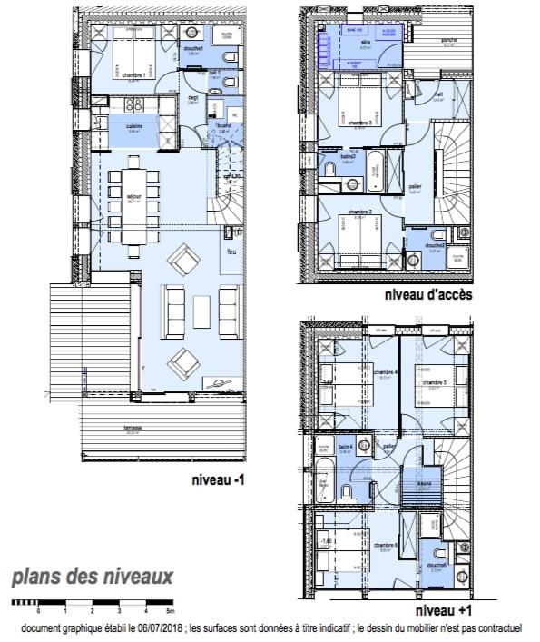 Rent in ski resort 7 room triplex chalet 12 people (Tawny) - Le Hameau de Caseblanche - Saint Martin de Belleville - Plan