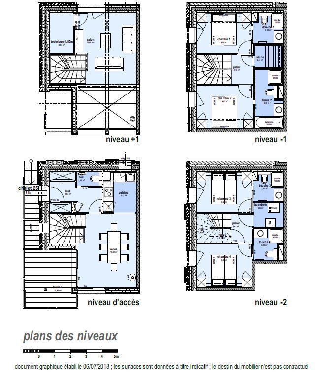 Wynajem na narty Domek górski triplex 5 pokojowy  dla 8 osób (Landenoire) - Le Hameau de Caseblanche - Saint Martin de Belleville - Plan