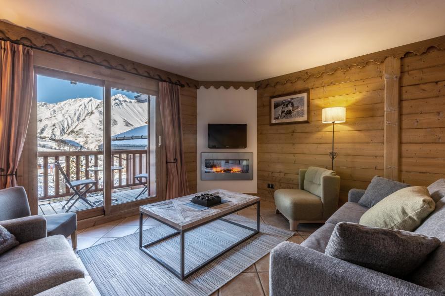 Ski verhuur Appartement 4 kamers 8 personen (C02) - Les Chalets du Gypse - Saint Martin de Belleville - Woonkamer