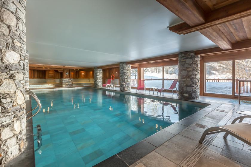 Location au ski Les Chalets du Gypse - Saint Martin de Belleville - Piscine