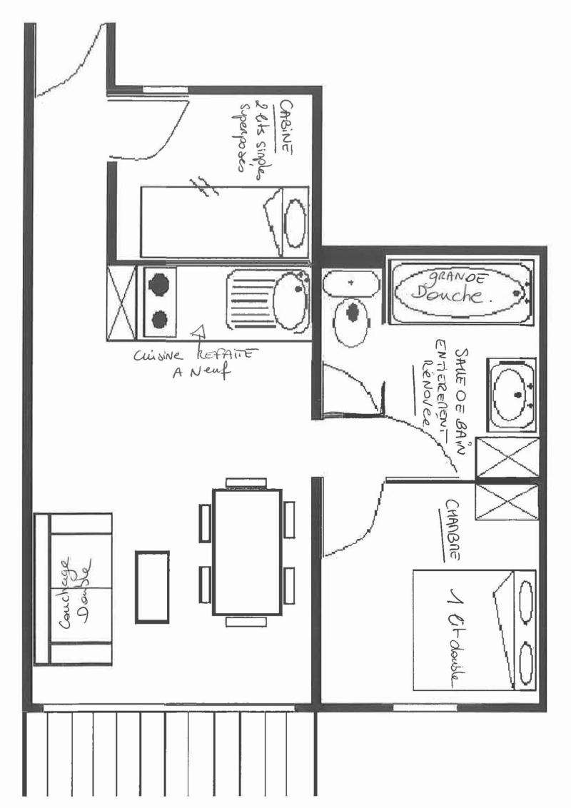 Wynajem na narty Apartament 2 pokojowy kabina 6 osób (A5) - Résidence Balcons de Tougnette - Saint Martin de Belleville - Plan