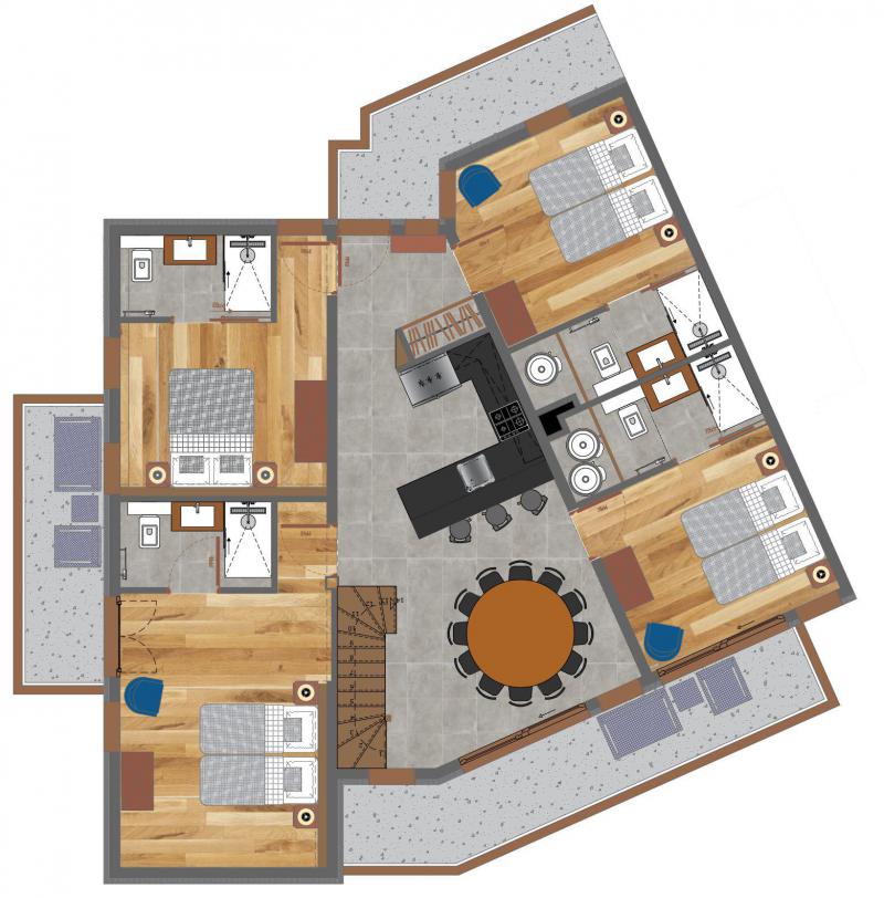 Ski verhuur Appartement duplex 8 kamers 12 personen (5) - Résidence Trolles Prestige - Saint Martin de Belleville - Kaart