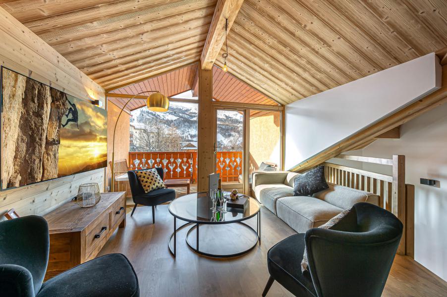 Rent in ski resort 8 room duplex apartment 12 people (5) - Résidence Trolles Prestige - Saint Martin de Belleville - Living room