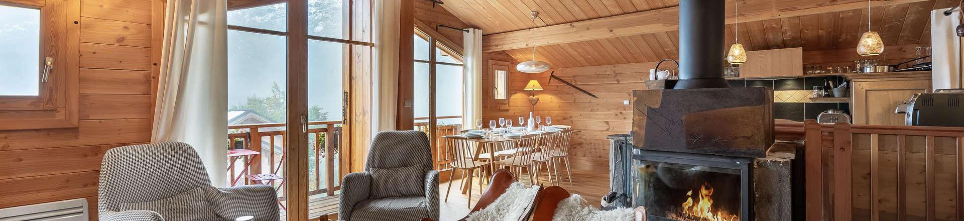 Wynajem na narty Domek górski triplex 5 pokojowy  dla 10 osób - Chalet Coton - Saint Martin de Belleville - Piecem na drewno