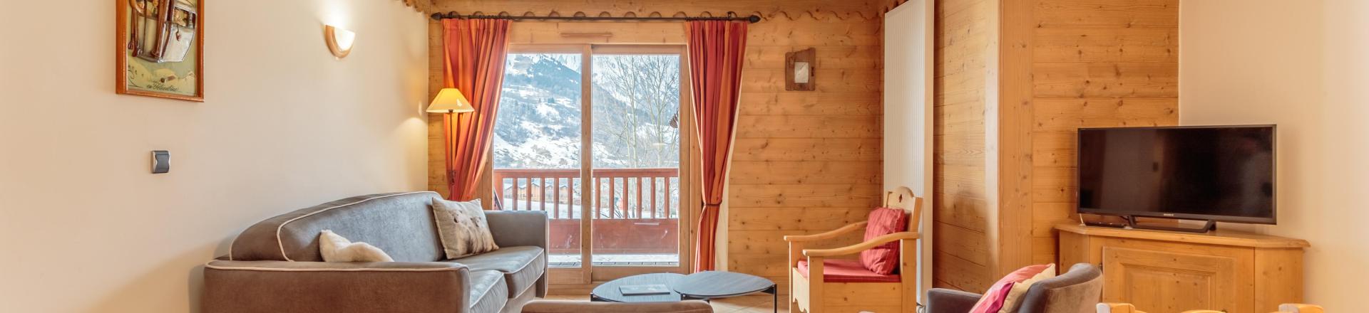 Skiverleih 3-Zimmer-Appartment für 6 Personen (C09) - Les Chalets du Gypse - Saint Martin de Belleville - Wohnzimmer