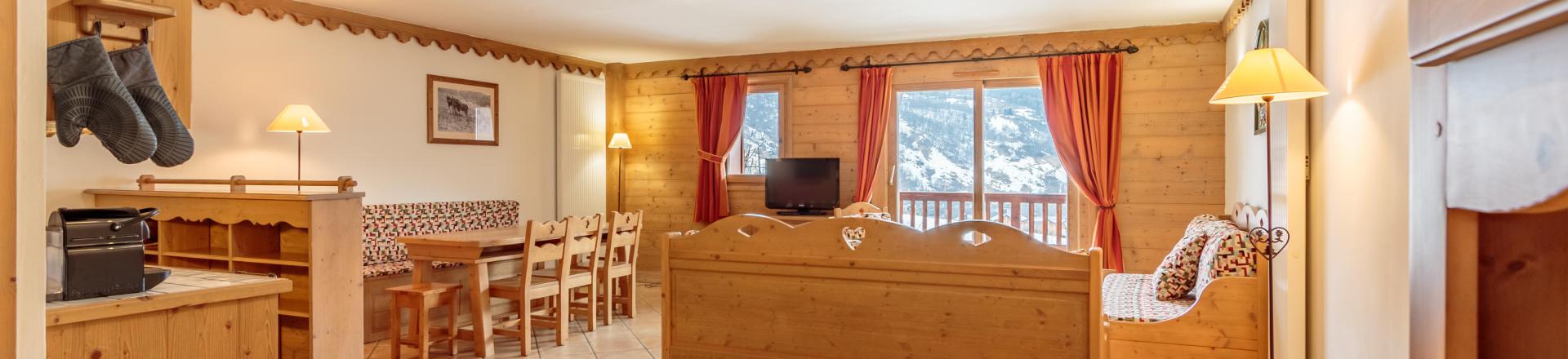 Skiverleih 4-Zimmer-Holzhütte für 8 Personen (C08) - Les Chalets du Gypse - Saint Martin de Belleville - Wohnzimmer